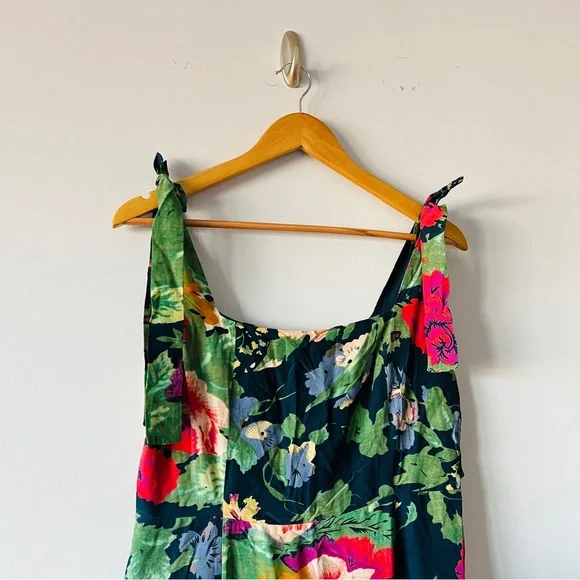 Sezane Dorotha Dress Floral Midi Trianon Print Tie Strap Slit Dress Size 6 US - Picture 4 of 9